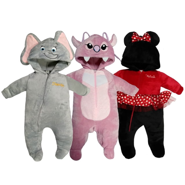 Paquete 3 Mamelucos Disney Dumbo Angel Marie Talla 12 meses Kiss Pijamas