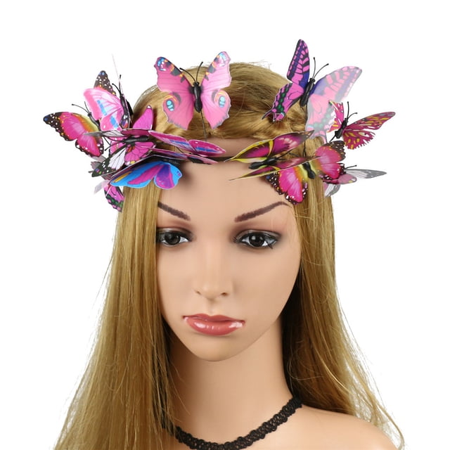 Bandeau Élégant pour Femmes Rose avec Sangle et Fleurs, Accessoire de Fête