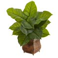 thumbnail image 1 of Nearly Natural 6484 Large Leaf Philodendron Artificial Plant in Metal Planter - Real Touch, 1 of 1