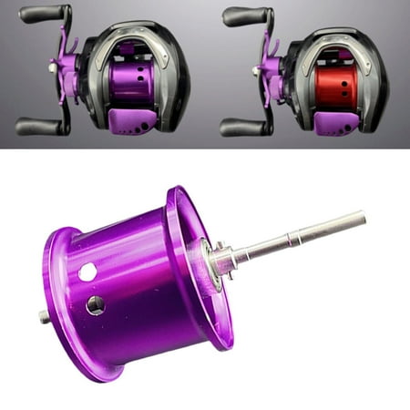 koolsoo Fishing Reel Spool Ball Bearing Spool Accessories for Casting Reel Sturdy Modification Tool Round for DIY Refit Repairing Purple