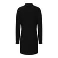 thumbnail image 6 of Zedker Long Sleeve Dress for Women Ribbed Knitted Mock Turtleneck Slim Fit Fall Dresses Bodycon Hip Hugging Dresses Fashion Clothes Plus Size Black S, 6 of 7