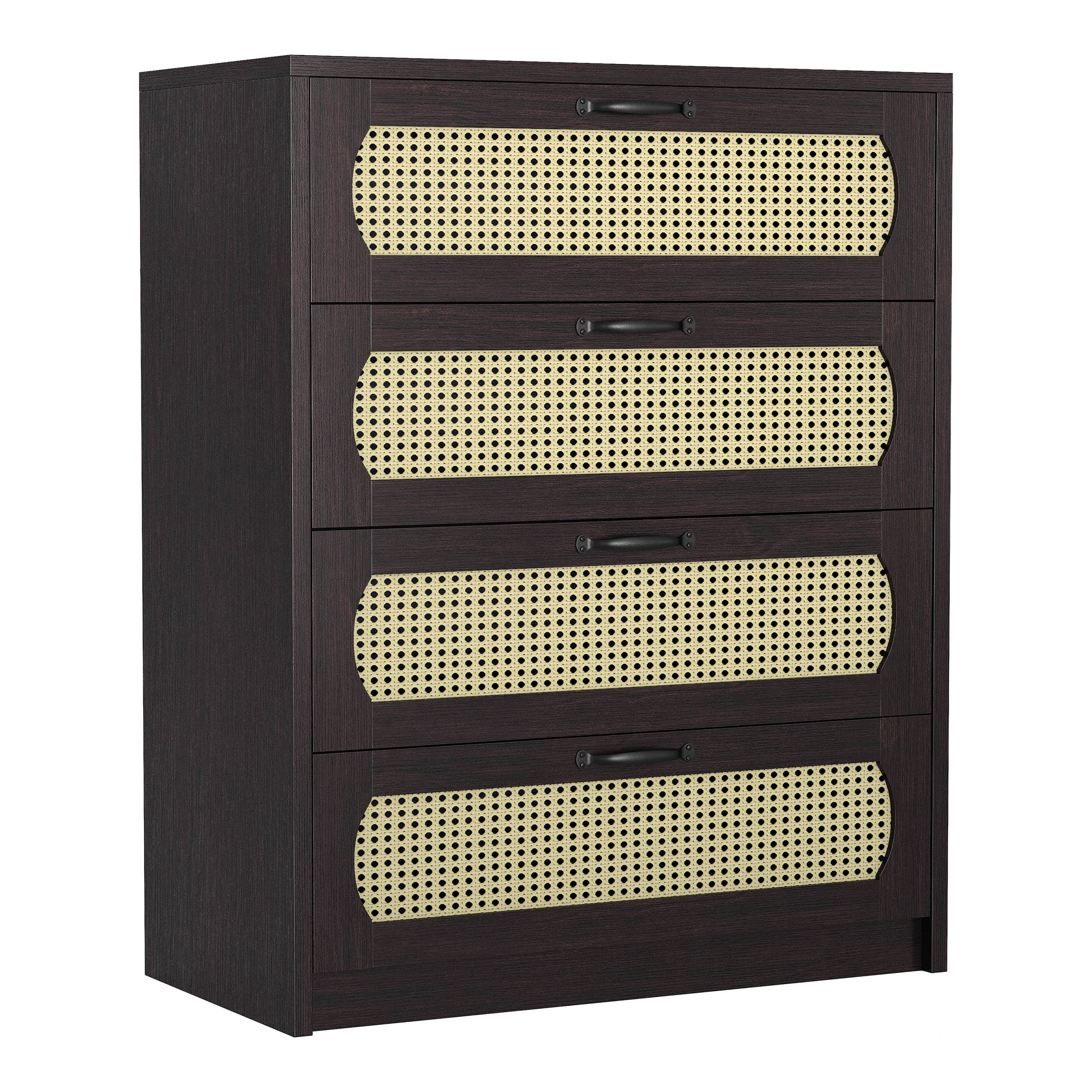 Furniture of America Evalte Adult Modern 4-Drawer Wood Vertical Dresser, Espresso
