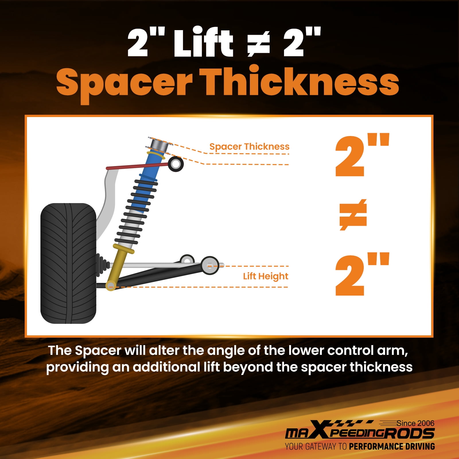 Maxpeedingrods 2" inch Front Leveling Lift Kit For Jeep Grand Cherokee WK2 11-22 Strut Spacers