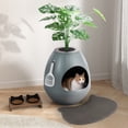 thumbnail image 7 of Jaxpety Large Smart Plant Litter Box with Deodorization System, Artificial Plants,5 Cat Litter Bags,Light,Cat Litter Mat,Scoop,Gray, 7 of 7