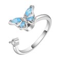 thumbnail image 2 of enjoywould Finger Ring Geometric Charming Niche Electroplating Opening Decoration Unfading Rotatable Butterfly Open Ring Women Jewelry, 2 of 4