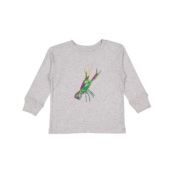 Inktastic Mardi Gras Crayfish Artsy Boys or Girls Long Sleeve Toddler T-Shirt