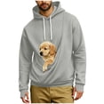 thumbnail image 2 of Eiyaclvo Mens Pet Pouch Hoodie for Men with Pocket Long Sleeve Hooded Sweatshirts Pullover Carrier Kangaroo Dog Pouch Hoodies, 2 of 5