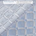 thumbnail image 6 of CZL Blue Reversible Shower Curtain Sets for Bathroom, Textured Rhombus Shower Curtains Fabric, Waterproof Shower Curtain with 12 Hooks, 72" x 84", 6 of 8