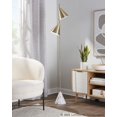 thumbnail image 3 of LumiSource Gold Metal, White Faux Marble Cone 65" Metal Floor Lamp, 3 of 4