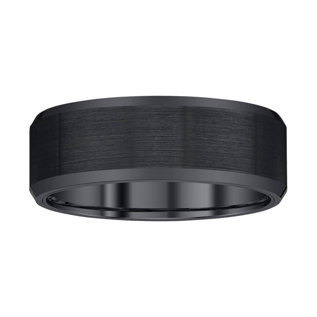 8mm Black Satin Finish Mens Band in Tungsten