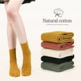 thumbnail image 4 of 5-Pairs Toe Socks for Women,Cotton Athletic Running Womens Toe Socks 5 Fingers,Colored Cute Comfort，Multicolored 1, 4 of 7
