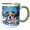 Green/White, variant on 3drose, Lovely Bulldog Dog in Winter. Colorful Art. Amazing Gift for All, 11oz Magic Transforming Mug