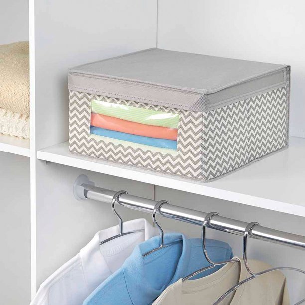 InterDesign Chevron Fabric Closet/Dresser Drawer Storage Organizer, Box