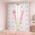 thumbnail image 2 of Manfei Initial Letter V Curtains for Living Room,Cute Bowtie Blackout Curtains Set of 2 (42x63),Pink White Curtains and Drapes (42x63) For Girls,Breathable Bedroom Decoration, 2 of 7