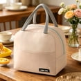 thumbnail image 6 of Lunch Bag for Women Men,Reusable Leakproof Lunch Tote with Thermal Lining,Heavy-Duty Insulated Portable Lunch Box Cooler Bag for Work,Office,Picnic,Beach & Travel,9.05x5.51x7.87 inch (Khaki), 6 of 8