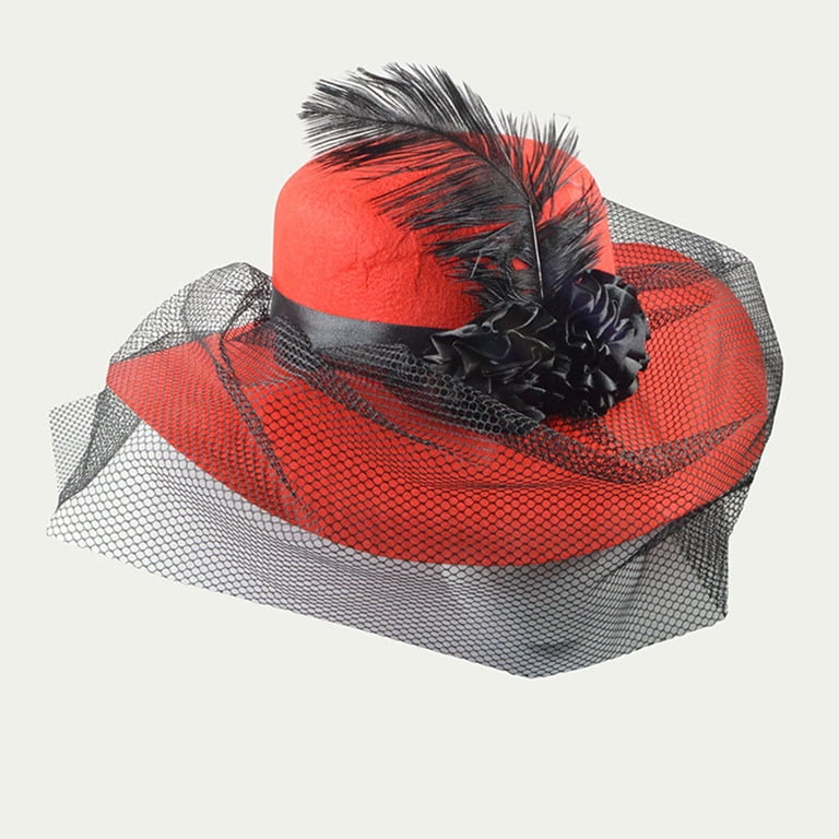 Derby Hat With Veil Church Fascinator Hat For Women With Net  display picture 3