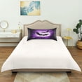 thumbnail image 6 of Dailycode Satin Pillow Case Standard Silk Pillow Cover for Hair and Skin Envelope Closure Bats Flying under Purple Moon 20"x26", 6 of 9