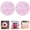 thumbnail image 4 of FRCOLOR Acrylic Coasters Pink Acrylic Coasters with Heat Insulation for Table Protection Elegant Design for Home Dining Room Kitchen 2pcs,3.74"X3.74"X0.12", 4 of 5