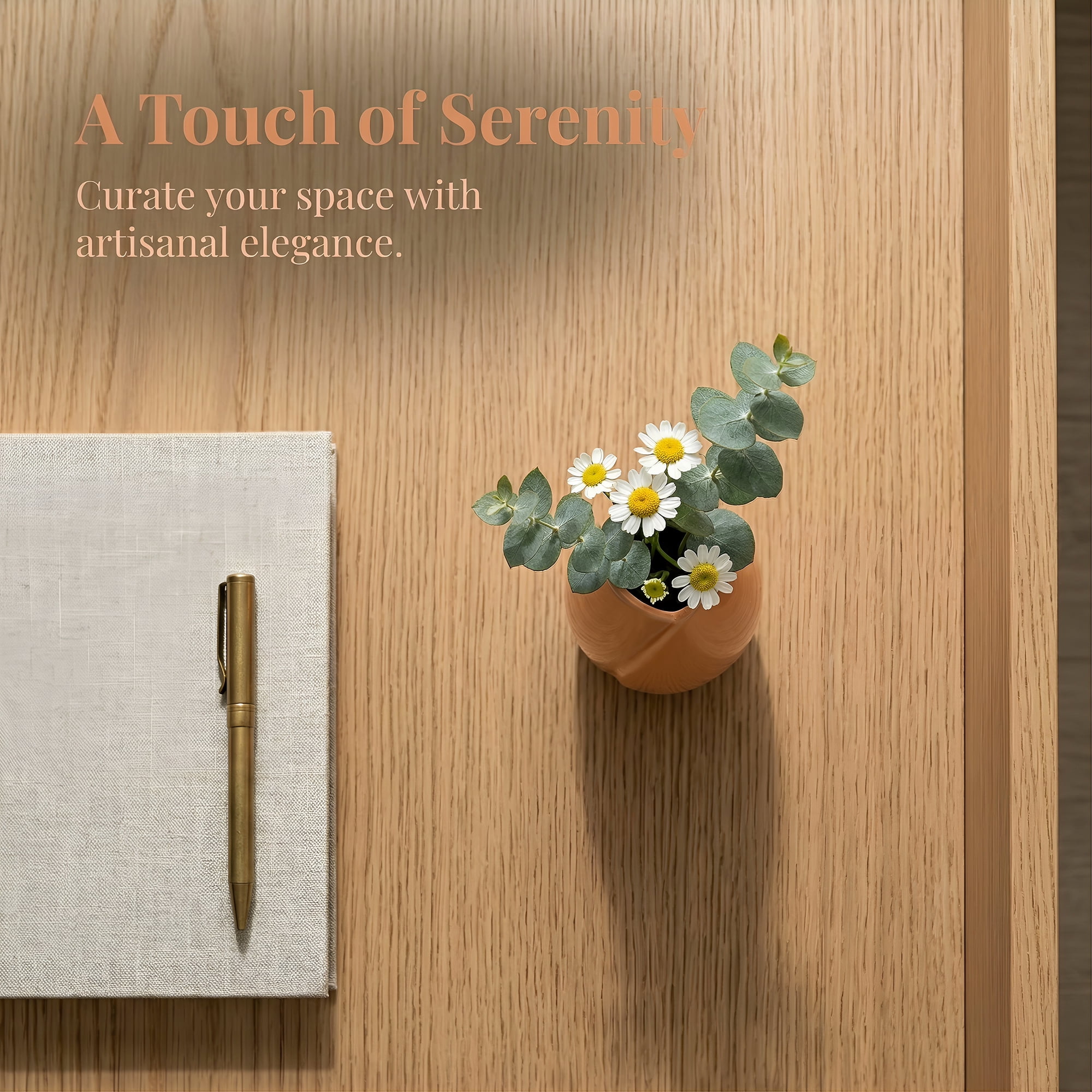 Unique Bargains Modern Matte Ribbed Decorative Flower Vase for Desktop & Bathroom Orange