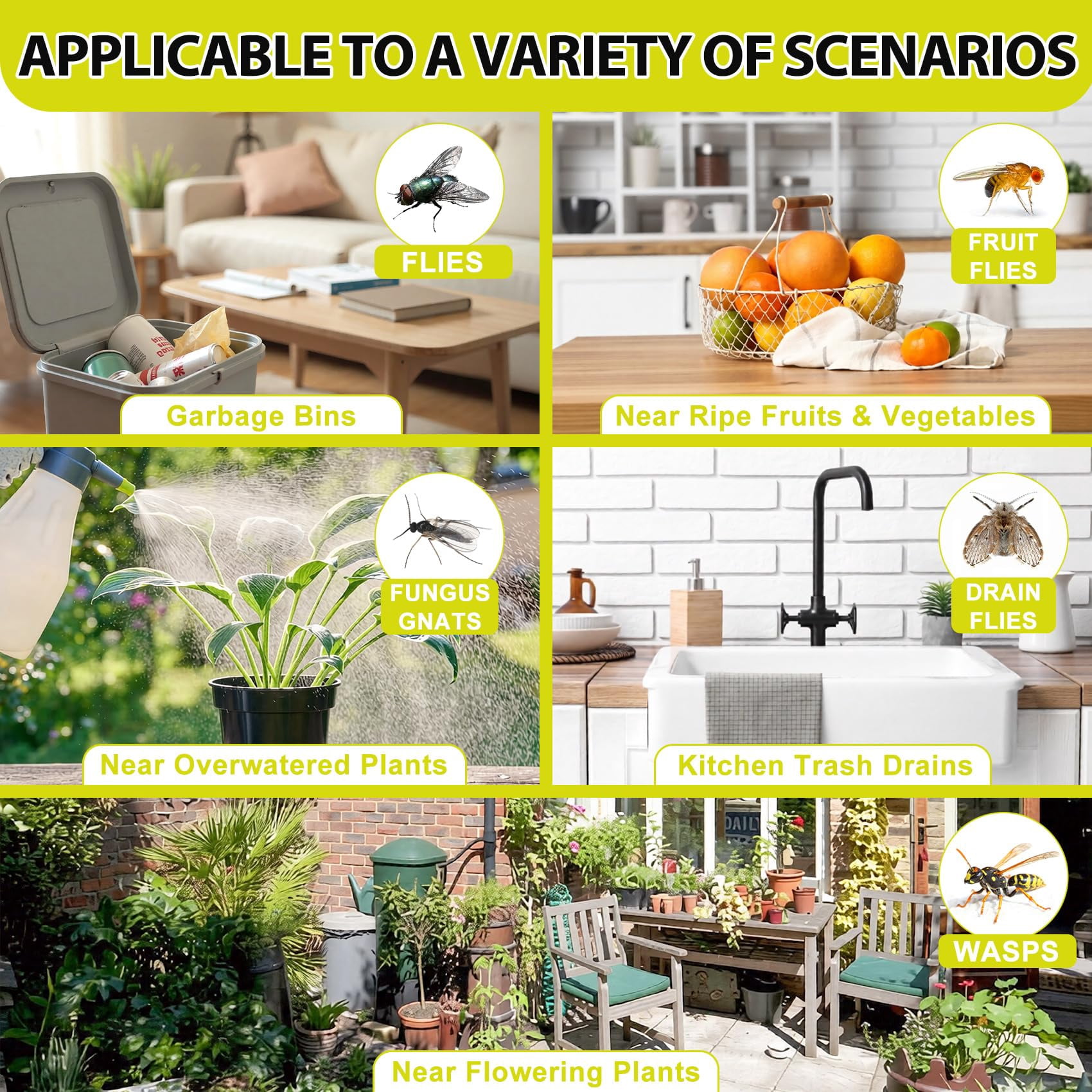 2 Pack Carpenter Bee Traps for Outside Wasp Trap Outdoor Hanging, Wasp Fly Catcher Fly Trap Indoor Killer Hunter for Hornet, Gnat, Mosquito, Flying Insect