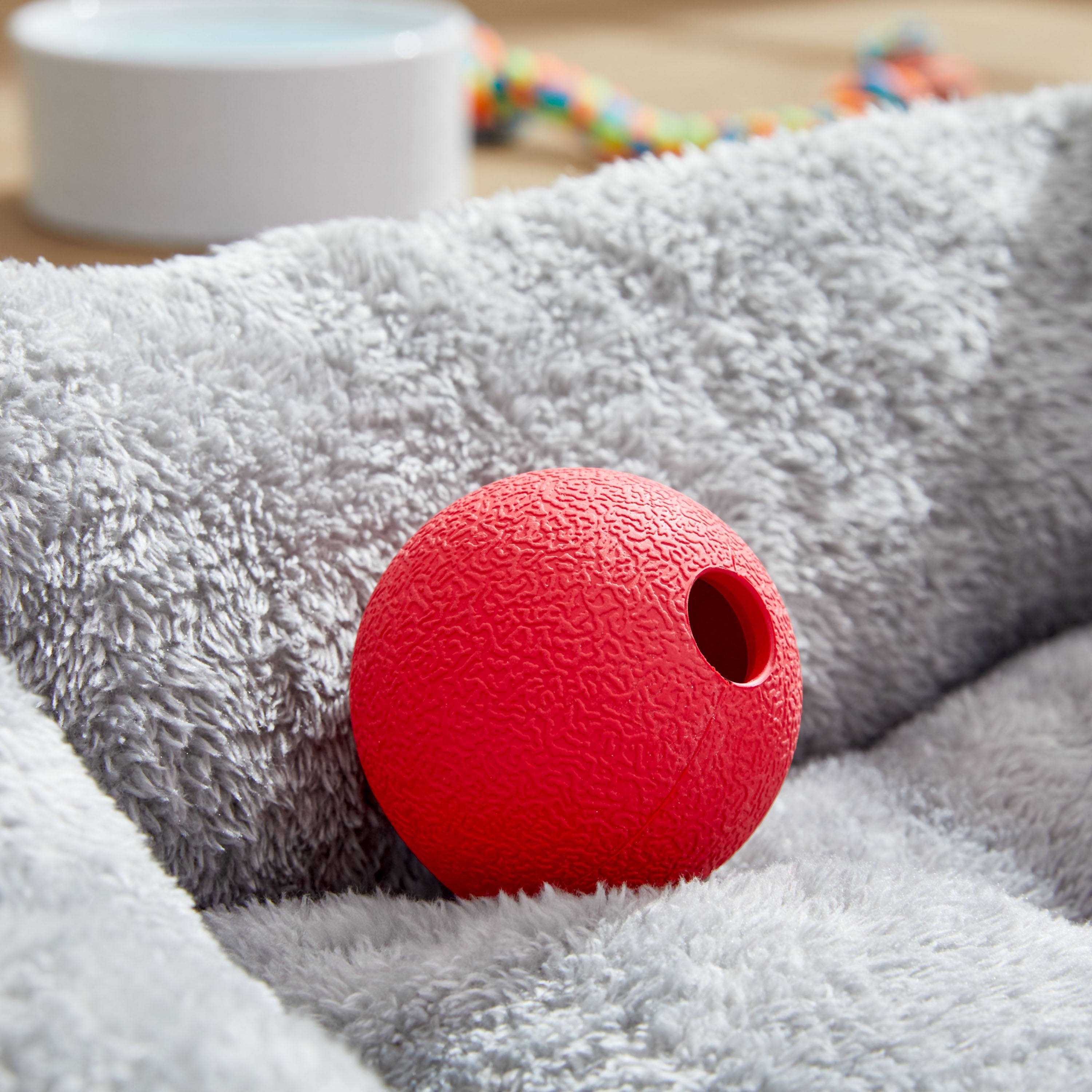 Vibrant Life Durable Rubber Dog Fetch Ball, Red, Small, Chew Level 3, 1 Count