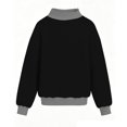 thumbnail image 4 of YOUYEDIAN Oversized Sweatshirts for Girls Fall Fashion Color Block Turtleneck Fleece Pullover Tops Loose Long Sleeve Hoodie, 4 of 4