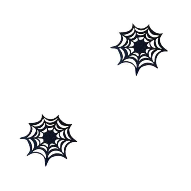 Yuarrent 5 manteles individuales noctilucentes de PVC, absorbentes de luz en el día que brillan en la oscuridad, arañazos de Halloween, negro Negro 2Conjunto