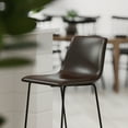 thumbnail image 5 of Merrick Lane 30 inch Faux Leather Bar Height Bucket Seat Stools in Dark Brown, Set of 2, 5 of 17