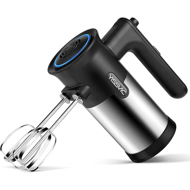 350W Electric Hand Mixer with 5 Speeds, 2 Stainless Steel Beaters, 2 Dough Hooks, and Storage