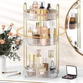 thumbnail image 1 of Kisportee Organizador de Maquillaje Giratorio 360°, Organizador de Maquillaje de 3 Niveles para Tocador de Gran Capacidad, Almacenamiento de Cosméticos y Cuidado de la Piel para Recámara, Encimera,, 1 of 11