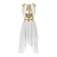thumbnail image 3 of iiniim Women Praise Dance Costumes 2 Piece Metallic Gold Dress And Pants for Celebration of Spirit White L, 3 of 7
