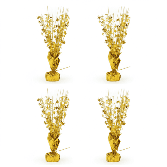 4 Pack Gold Metallic Star Table Centerpieces, Shiny Foil Star Tabletop Decorations for Birthday Wedding Party Table Ornaments