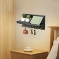 thumbnail image 2 of Shoreew Wooden Key Holder Wall Mounted Storage Rack with Hooks Strong Load-bearing Solid Construction Easy to Install Entryway Storage Shelf, 2 of 6