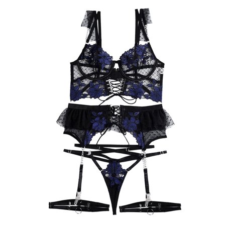 

Women Exotic Lingerie Fashion Printed Mesh 4 PCS Socks Steel Ring Lace Spring Summer Casual Club Party Vacation Sleepwear Gifts To Lovers