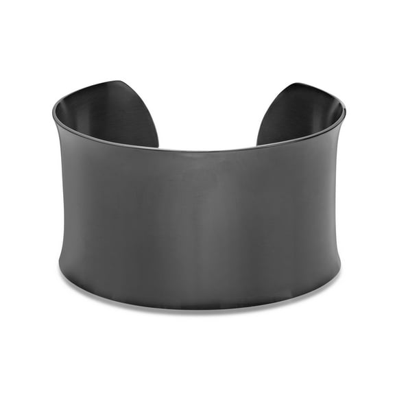 Metro Jewelry Black High Polish Stainless Steel Open Cuff Bangle Bangle