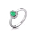 thumbnail image 4 of TimeLess Classics Round and Pear Cut Natural Emerald Gemstone Ring in 14K White Gold(Size: 7), 4 of 5