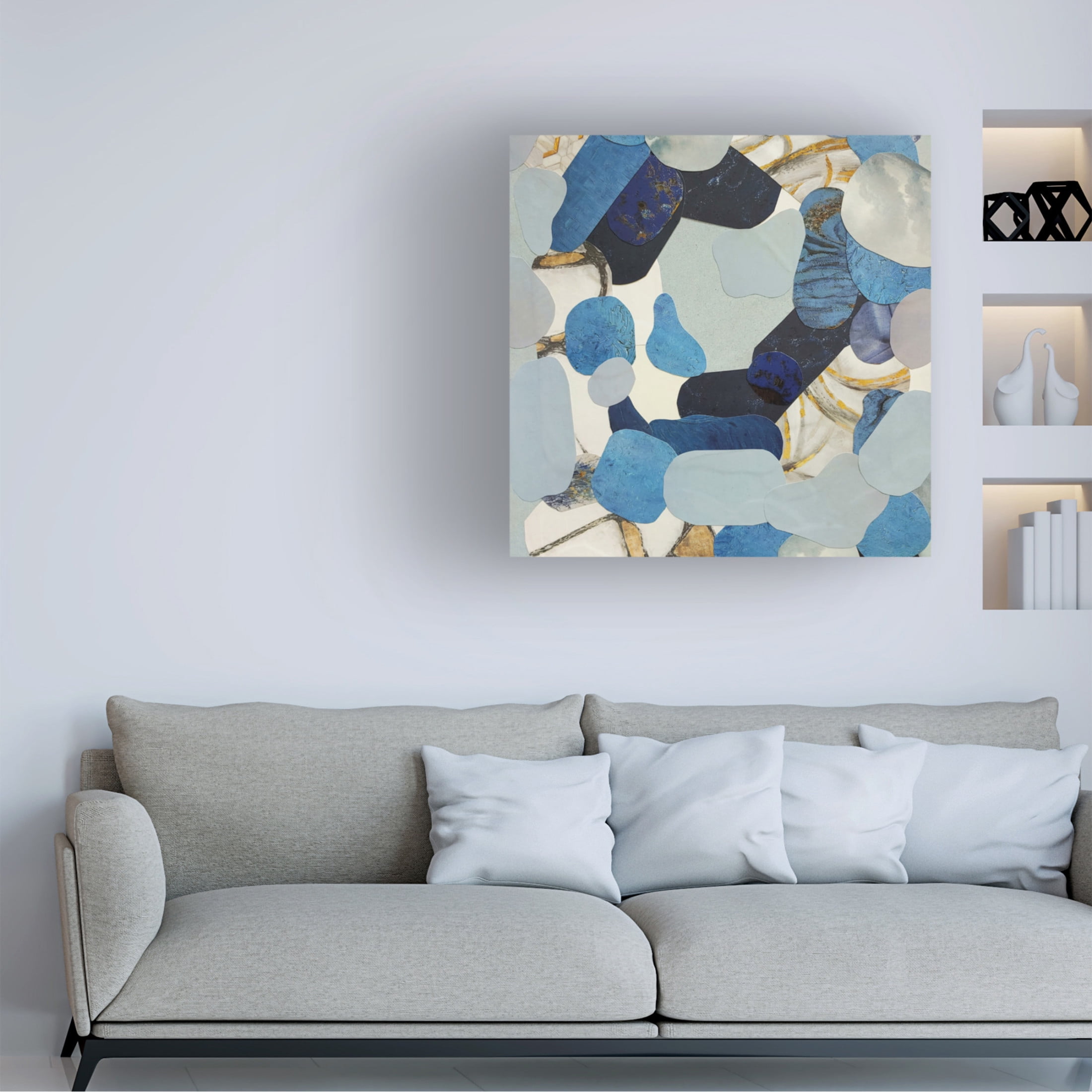 Canvas Wall Art - Coco Good 'Blue Monsoon IV' Wall Art for Living Room, Bedroom, or Office Décor by Trademark Fine Art - 24 x 24 Inches