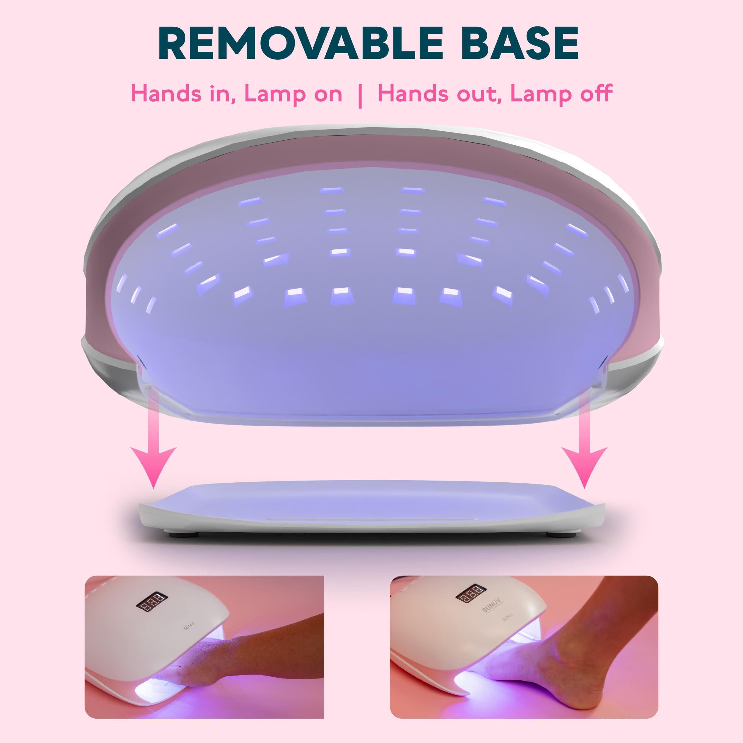 Led Uv Light  Lamp For Gel Nails Polish With 4 Timer Settings Lcd Display Removable Base Sun4s Pink