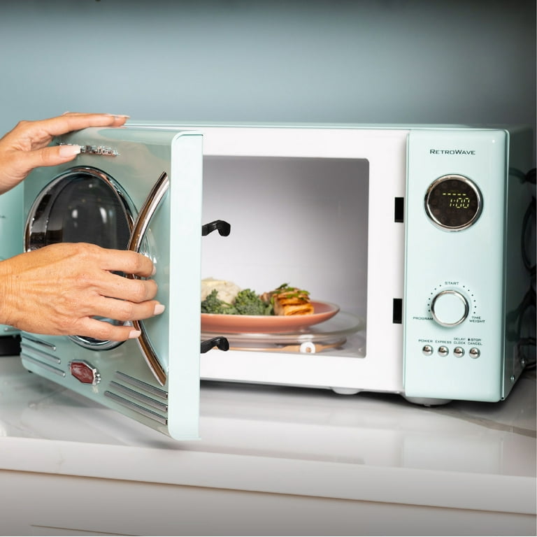Nostalgia Electrics Retro Aqua 800-Watt Microwave Oven  Countertop microwave  oven, Countertop microwave, Microwave oven