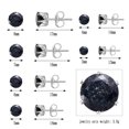 thumbnail image 2 of Conjunto de pendientes de oreja para hombres y mujeres con incrustaciones de diamantes de imitación redondos con aguja de plata 925 (negro), 2 of 5