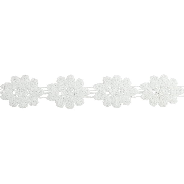 Garniture Florale Crochetée 1-1/8"X10yd-White