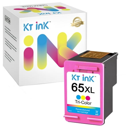 KT INK Higher Yield 65XL 65 XL Color Ink Cartridge Replacement for HP 65 HP65 XL HP65XL Fit for Envy 5055 5000 5052 5070 5014 5010 DeskJet 3755 3700 3752 2600 2622 2652 2655 2640 Printer 1 Pack