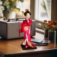 thumbnail image 3 of Muñeca kimono de geisha japonesa asiática coleccionable, artesanía tradicional de 9 pulgadas para oficina Estilo A, 3 of 7