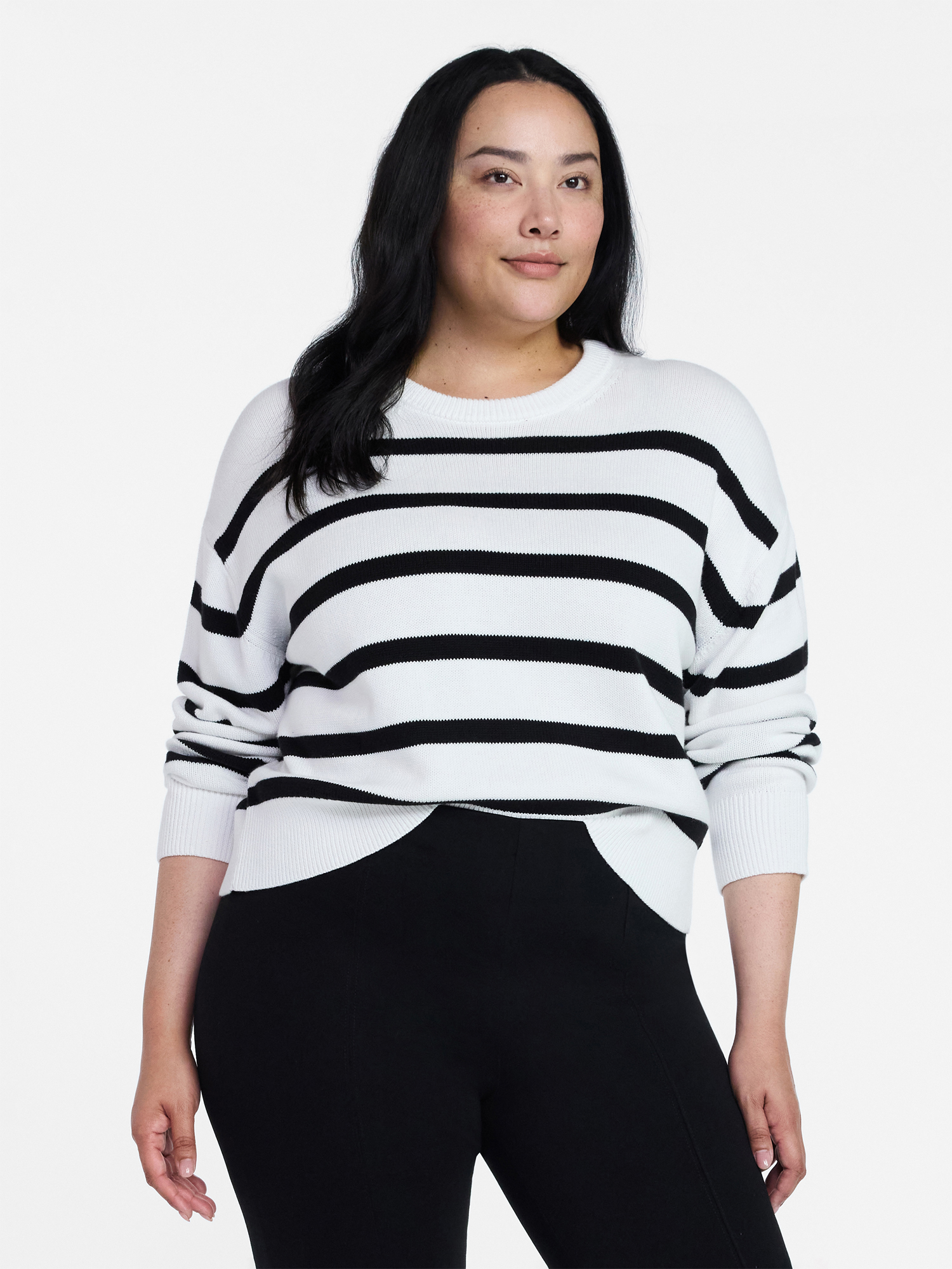 Time and Tru Women's and Women‘s Plus Easy Crew Pullover, Sizes XS-XXXL