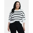 thumbnail image 2 of Time and Tru Women's Pullover Crewneck Sweater with Long Sleeves, Sizes XS-XXXL, 2 of 6