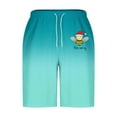 thumbnail image 4 of YLSDY Board Short for Men Gradient Color Swimming Trunks Knee Length Sweatpants Summer Beach Casual Drawstring Shorts Sky Blue XXXL, 4 of 5
