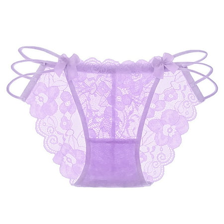 

Pgeraug underwear women Breathable Lace Panties Hollow Low Waist Briefs Cotton Crotch Panties sports bras for women Purple