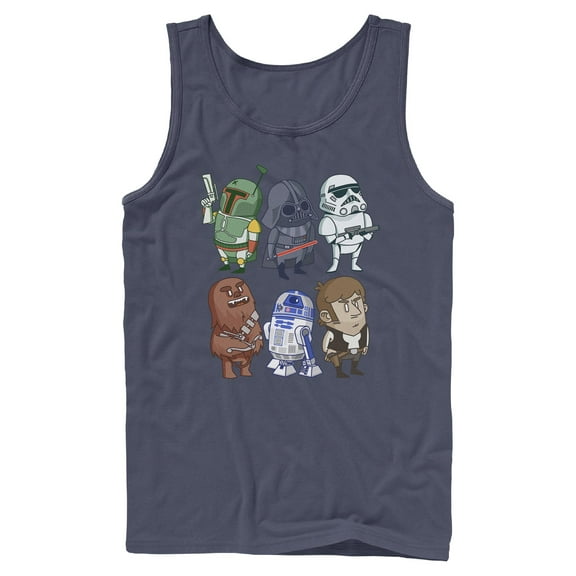 Mens Star Wars Cartoon Crew Tank Top