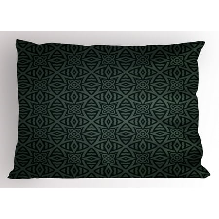 - Dark Grey Pillow Sham Medieval Folkloric Ornament Celtic Pattern Vintage Style Abstract Floral Circles, Decorative Standard Queen Size Printed Pillowcase, 30 X 20 Inches, Black Grey, by Ambesonne
