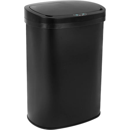 BestOffice Touch Free Sensor Automatic Touchless Trash Can for Kitchen Bedroom Office  13-Gallon  Black